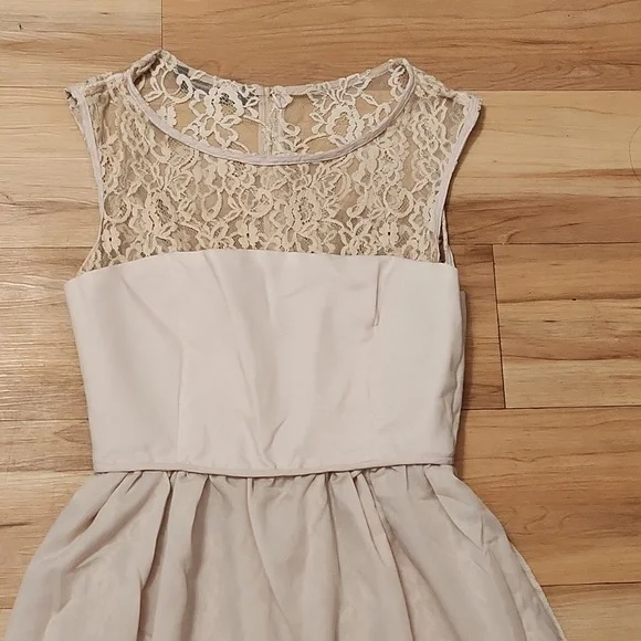 ZARA WOMAN Tan color  Lace Sleeveless Dress, Sz S - Picture 6 of 12